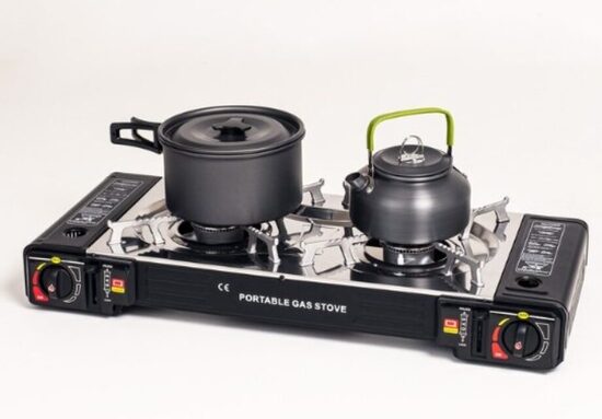 Galinga dviguba turistinė dujinė viryklė 2 in 1